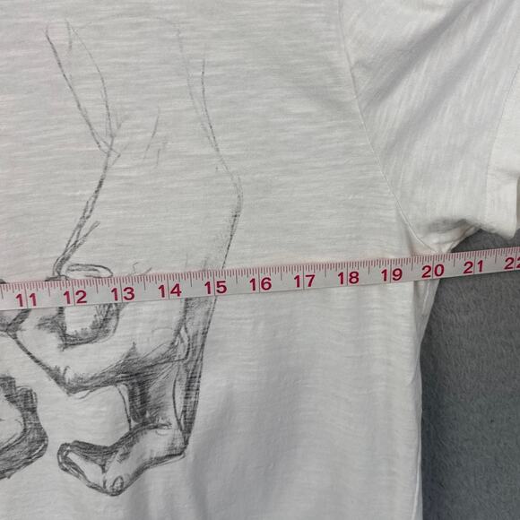 Buck Mason Womens Tee Shirt Hand made Hand Symbol Pencil Graphic Size L Relaxed - Picture 4 of 7